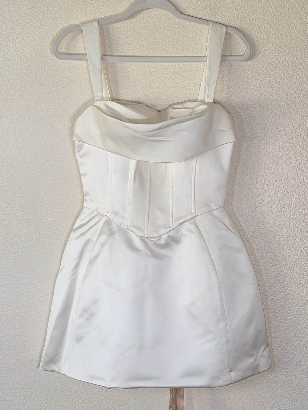 Meshki White Isabel Satin Corset Mini Dress S NWT - Picture 3 of 8